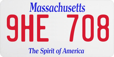 MA license plate 9HE708
