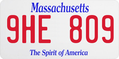 MA license plate 9HE809