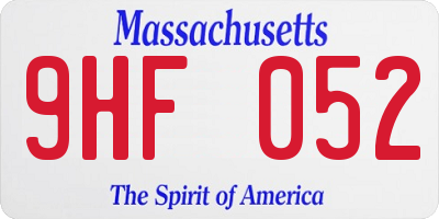 MA license plate 9HF052
