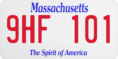 MA license plate 9HF101