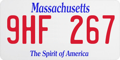 MA license plate 9HF267