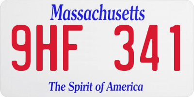 MA license plate 9HF341