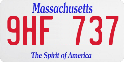 MA license plate 9HF737