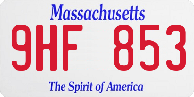 MA license plate 9HF853