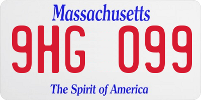 MA license plate 9HG099