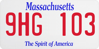 MA license plate 9HG103