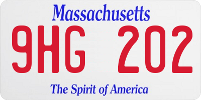 MA license plate 9HG202