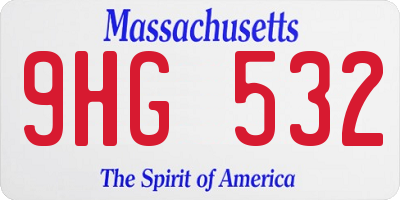 MA license plate 9HG532