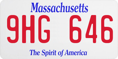 MA license plate 9HG646