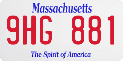 MA license plate 9HG881