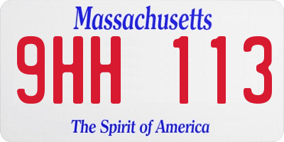 MA license plate 9HH113