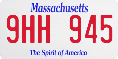 MA license plate 9HH945