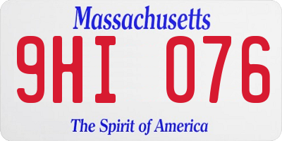 MA license plate 9HI076
