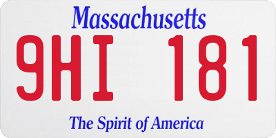 MA license plate 9HI181