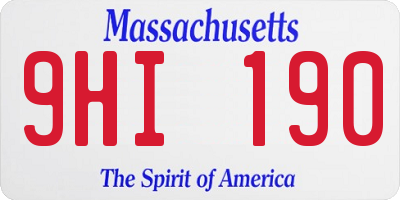 MA license plate 9HI190