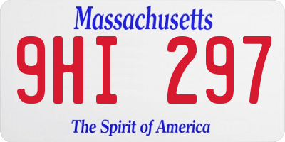 MA license plate 9HI297