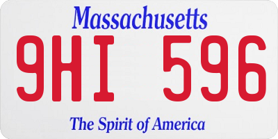 MA license plate 9HI596