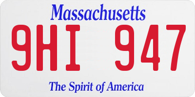 MA license plate 9HI947