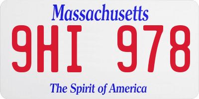 MA license plate 9HI978