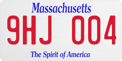 MA license plate 9HJ004