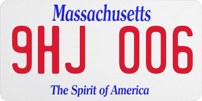 MA license plate 9HJ006