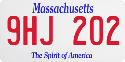 MA license plate 9HJ202