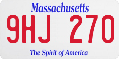 MA license plate 9HJ270