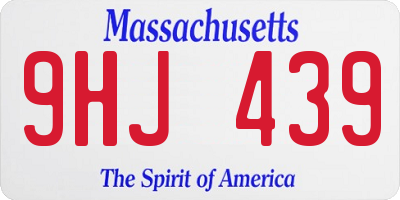MA license plate 9HJ439