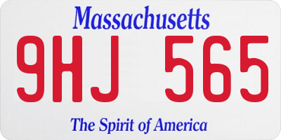 MA license plate 9HJ565