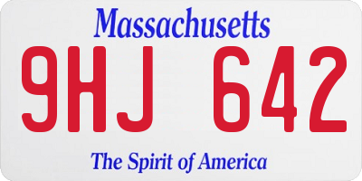 MA license plate 9HJ642