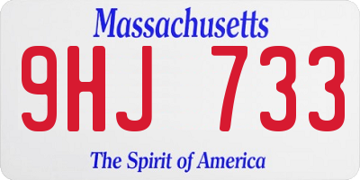 MA license plate 9HJ733