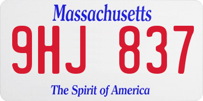 MA license plate 9HJ837