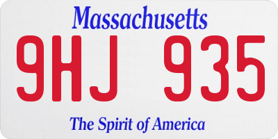 MA license plate 9HJ935