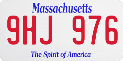 MA license plate 9HJ976