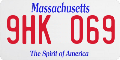 MA license plate 9HK069
