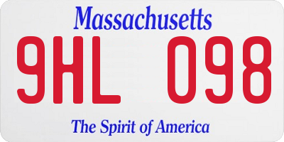 MA license plate 9HL098