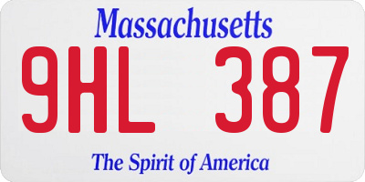 MA license plate 9HL387