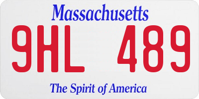 MA license plate 9HL489