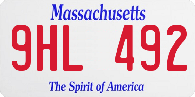 MA license plate 9HL492