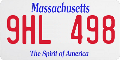MA license plate 9HL498
