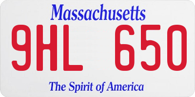 MA license plate 9HL650
