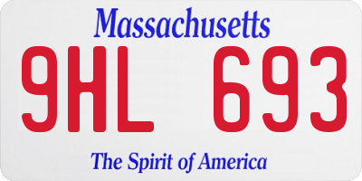 MA license plate 9HL693