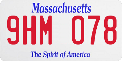 MA license plate 9HM078