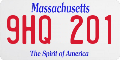 MA license plate 9HQ201