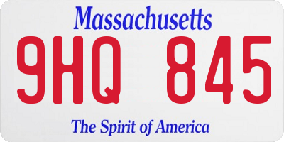 MA license plate 9HQ845
