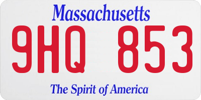 MA license plate 9HQ853