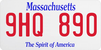 MA license plate 9HQ890