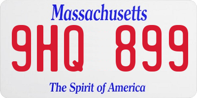 MA license plate 9HQ899