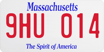 MA license plate 9HU014