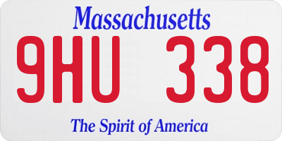 MA license plate 9HU338